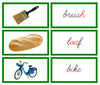 Green Phonogram Words & Picture Cards - Set 1 (photos) - CURSIVE - Montessori Print Shop phonogram lesson
