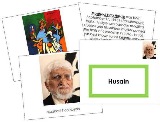 Maqbool Fida Husain Art Book (border) - Montessori Print Shop