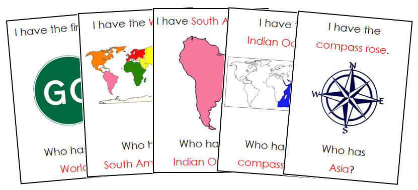 I Have, Who Has? World Geography - Montessori Print Shop
