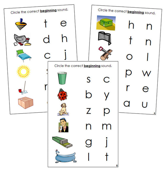 Step 1: Initial Sound Choice Cards - Montessori language cards - Montessori Print Shop