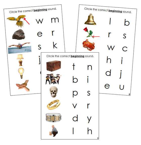 Step 2: Initial Sound Choice Cards (photos) - Montessori Print Shop phonics program