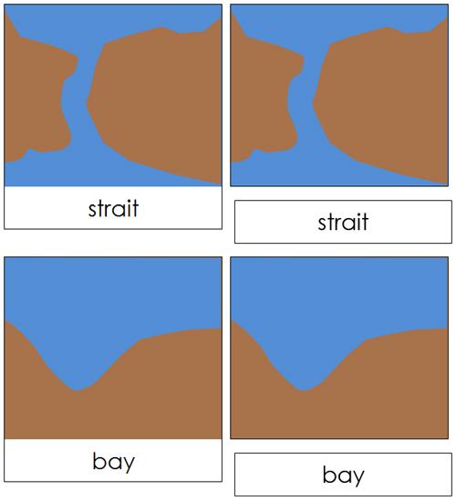 Land & Water Form Cards - Montessori geography materials