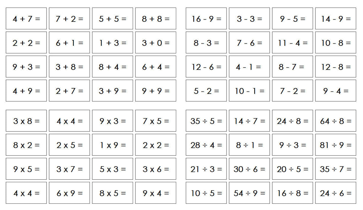 Math Operations Equation Slips - Montessori Print Shop math printable