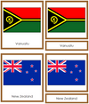 Flags of Oceania 3-Part Cards - Montessori Print Shop continent study