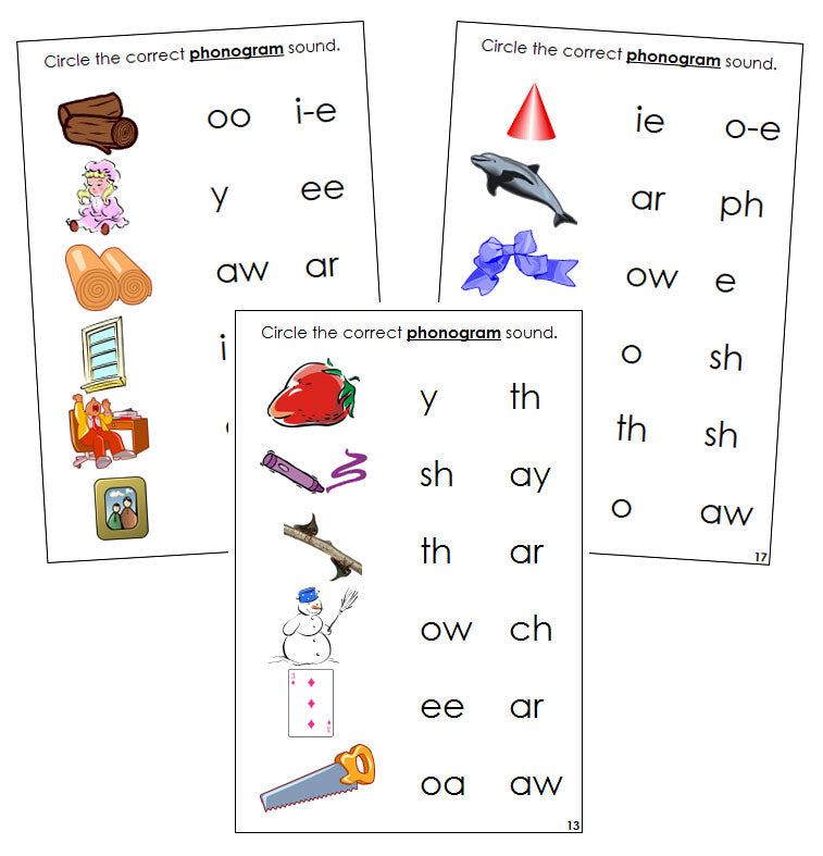 Step 3: Phonogram Sound Choice Cards Set 2 - Montessori language cards - Montessori Print Shop