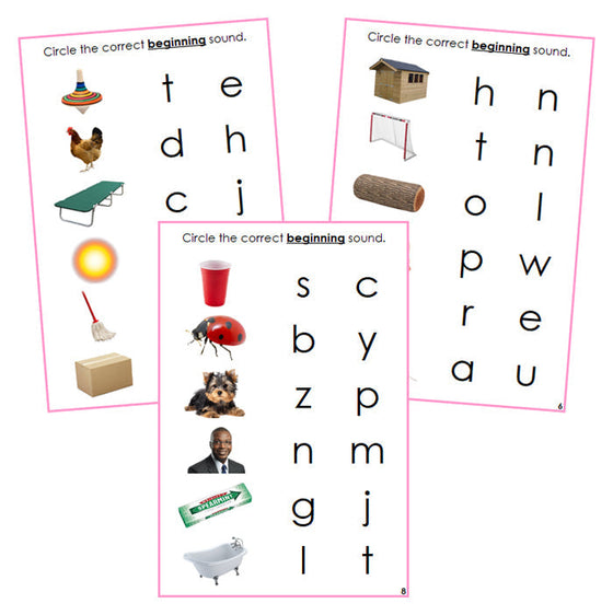 Pink Initial Sound Choice Cards (photos) - Montessori Print Shop