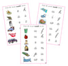 Pink Vowel Sound Choice Cards - CURSIVE - Montessori Print Shop phonics lesson