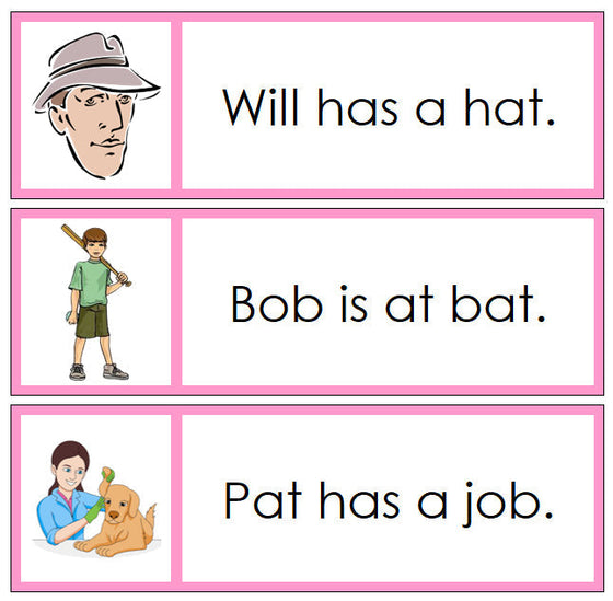 Pink Sentence Cards - Set 1 - Montessori Print Shop Pink Language Series