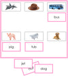 Pink Sheets & Labels - phonetic language lesson