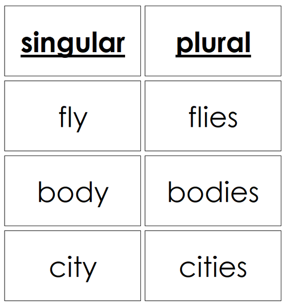 Plural Series Cards - Montessori Print Shop grammar