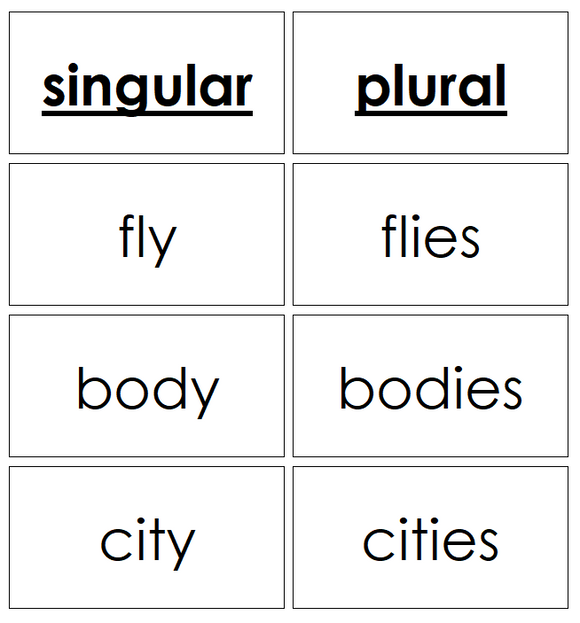 Plural Series Cards - Montessori Print Shop grammar
