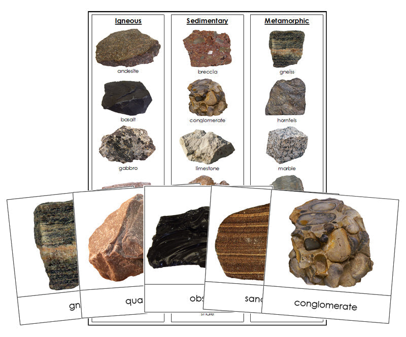 Rocks: Igneous, Sedimentary, & Metamorphic - Montessori Print Shop science materials