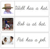 Step 1: Sentence Cards - Set 1 (photos) - CURSIVE - Montessori Print Shop phonics lesson