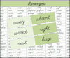 Synonyms (color, cursive) - Montessori Print Shop Grammar Lesson