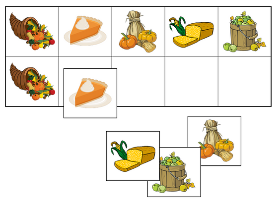 Thanksgiving Match-Up & Memory Game - Montessori Print Shop preschool activity