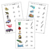 Step 1: Vowel Sound Choice Cards - CURSIVE - Montessori Print Shop phonics lesson