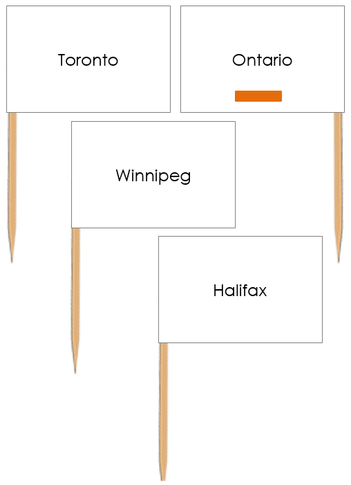 Canadian Capital Cities Pin Flags - Montessori Print Shop geography cards