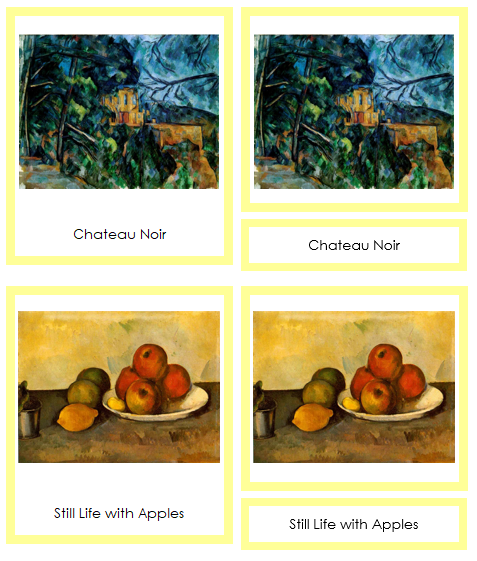 Paul Cézanne Art Cards (borders) - Montessori Print Shop