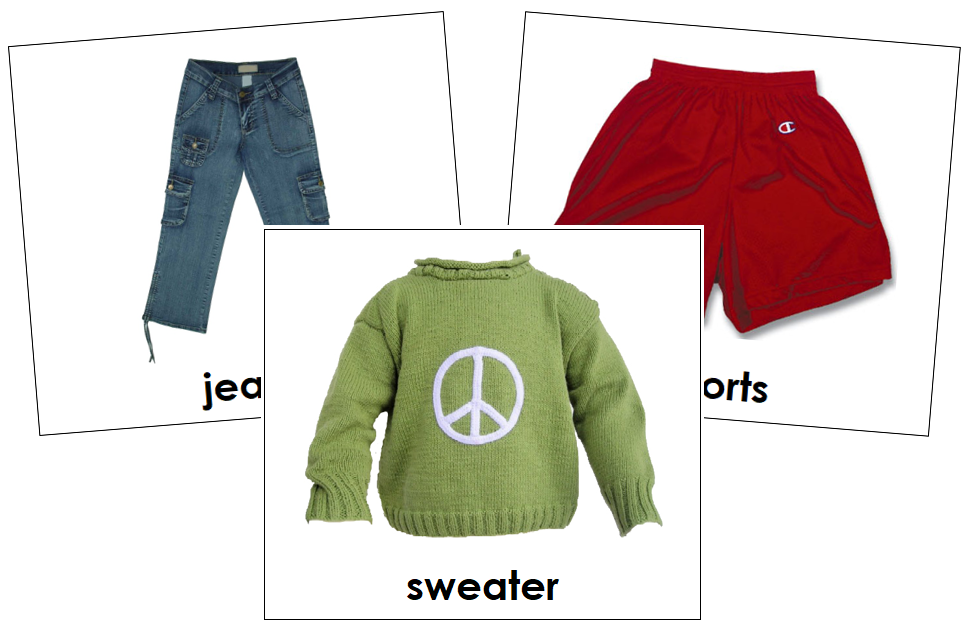 Clothing Cards Toddler Cards - Montessori Print Shop