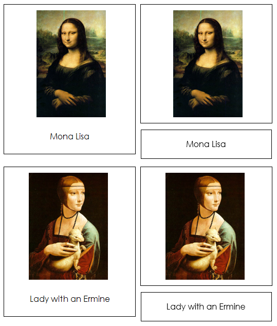 Leonardo Da Vinci Art Cards - montessori art materials