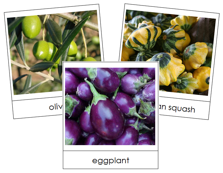 Fruit Vegetable Picture Cards Set 1 - Montessori Print Shop