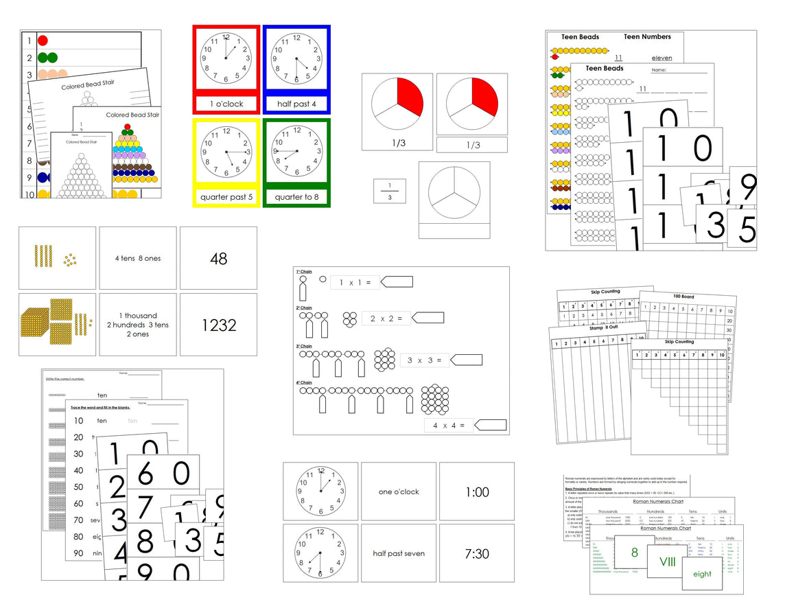 Primary Montessori Math Extensions Bundle - Montessori Print Shop