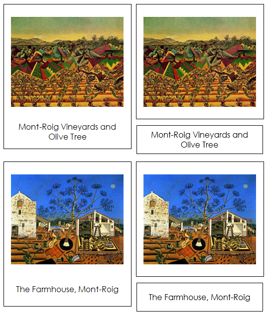 Joan Miro Art Cards - montessori art materials
